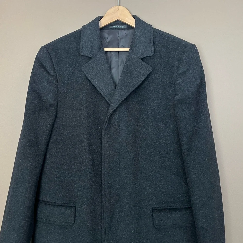 {Ragusa} Made In Italy Wool & Cashmere Blend Overcoat in Black - Mens 40